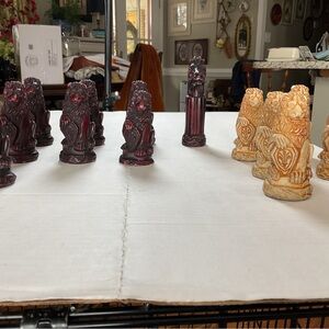 Lot of 13 Vintage Mandarin Themed Chess Pieces